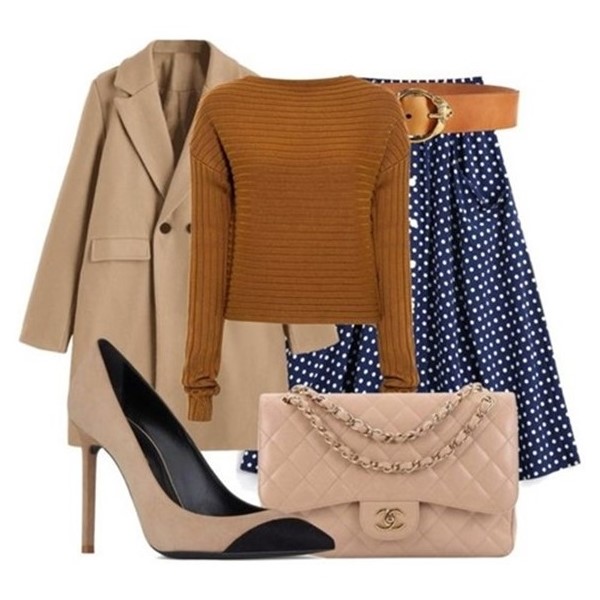 Outfit of the Day: Camel and Navy