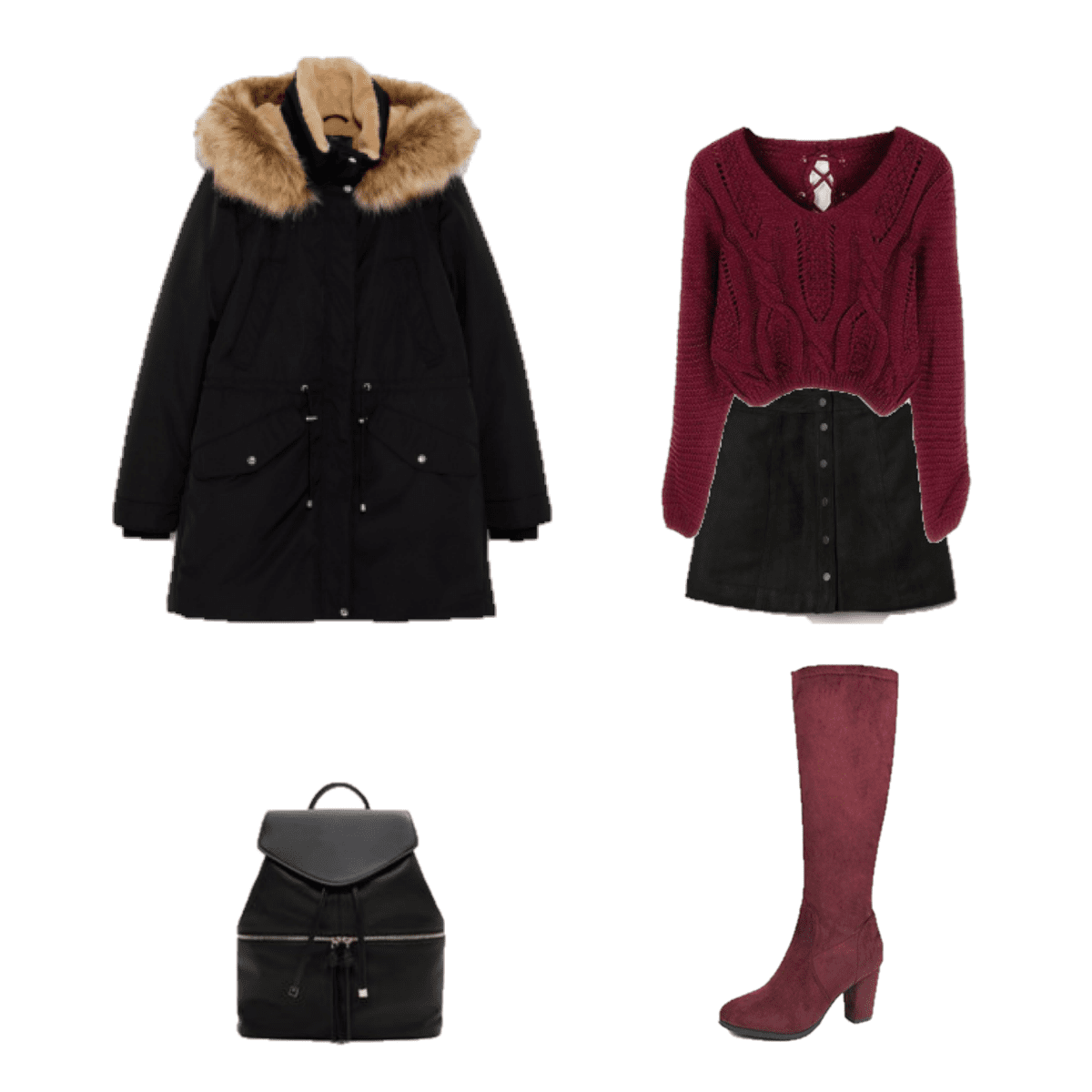 Outfit of the Day: Burgundy Sweater and Boots