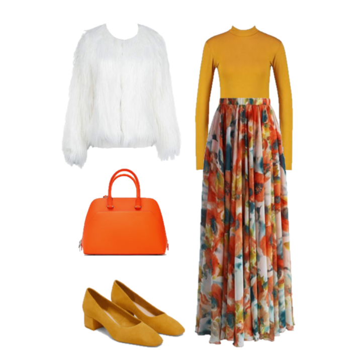 Look del día: Body mostaza y Falda de flores