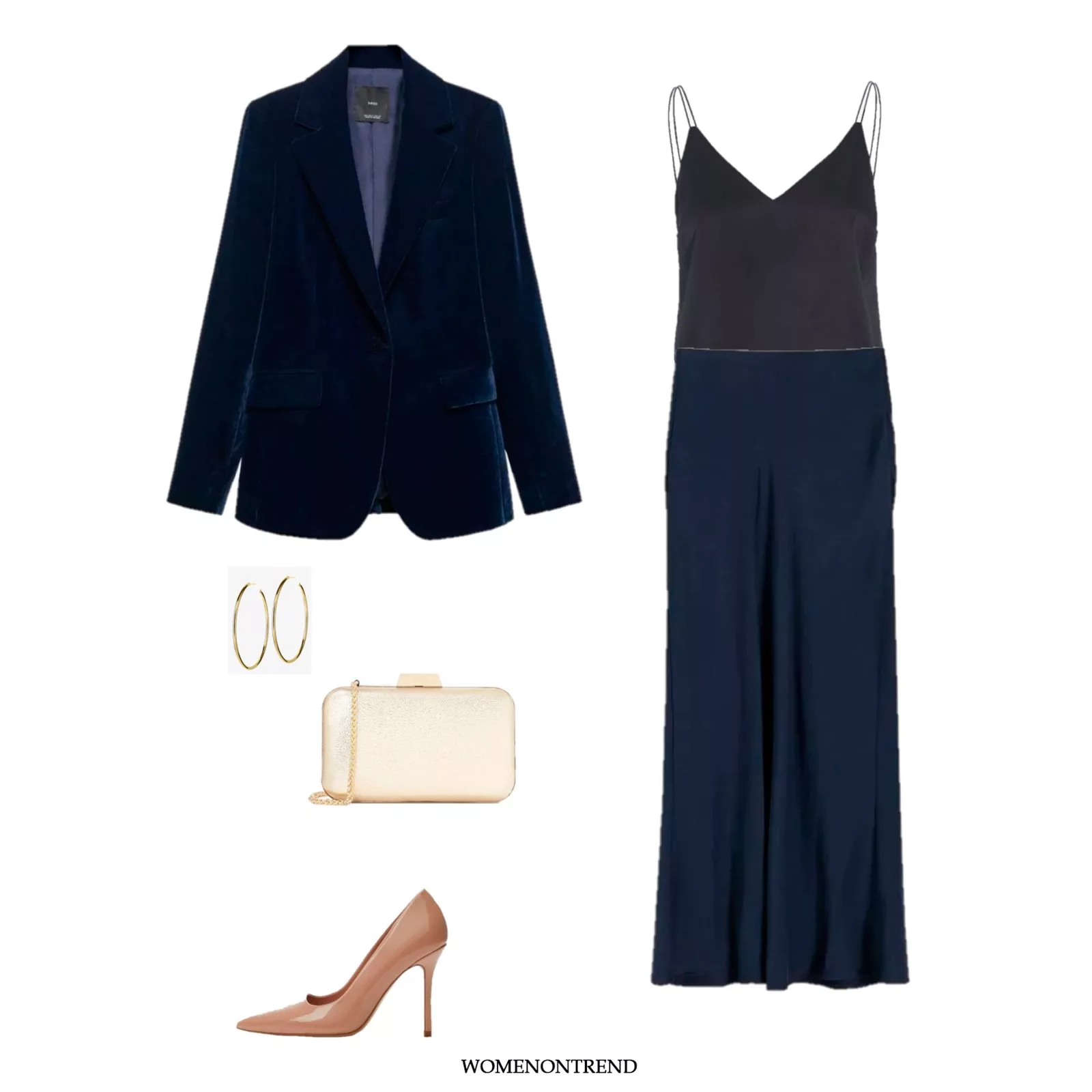 Look 16: Encanto Chic en Azul Noche y Camel