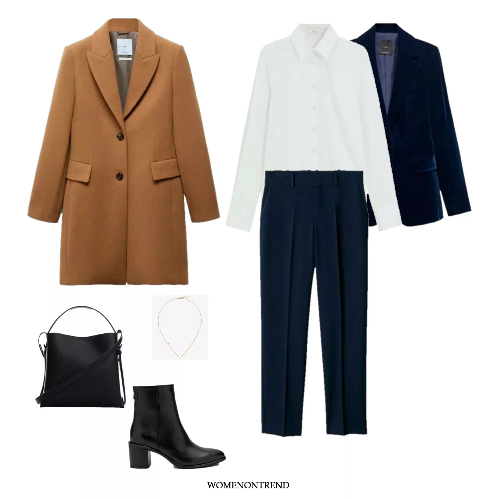 Look 21: Sophisticated Elegance in Navy Blue and Black