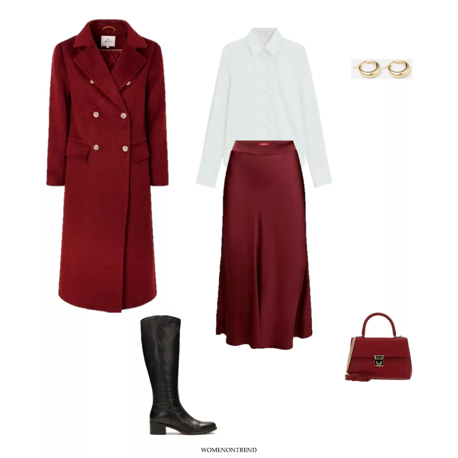 Winter Capsule Wardrobe 2024: Dark Red Edition - WomenOnTrend