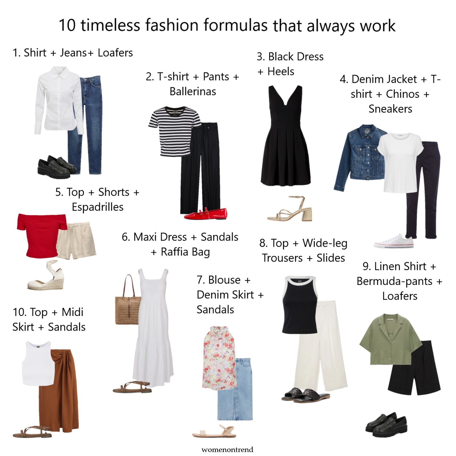 10 Fórmulas de Looks Atemporales para este Verano